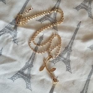 Gold Plated Rose Necklace